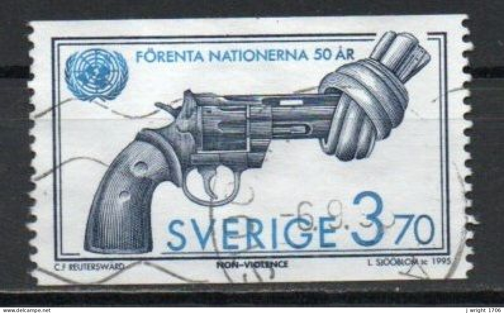 Sweden, 1995, UN 50th Anniv, 3.70kr, USED - Oblitérés