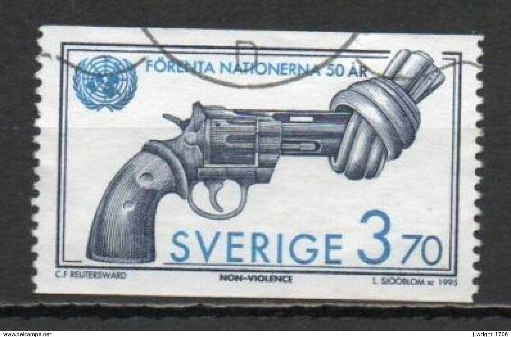 Sweden, 1995, UN 50th Anniv, 3.70kr, USED - Gebruikt