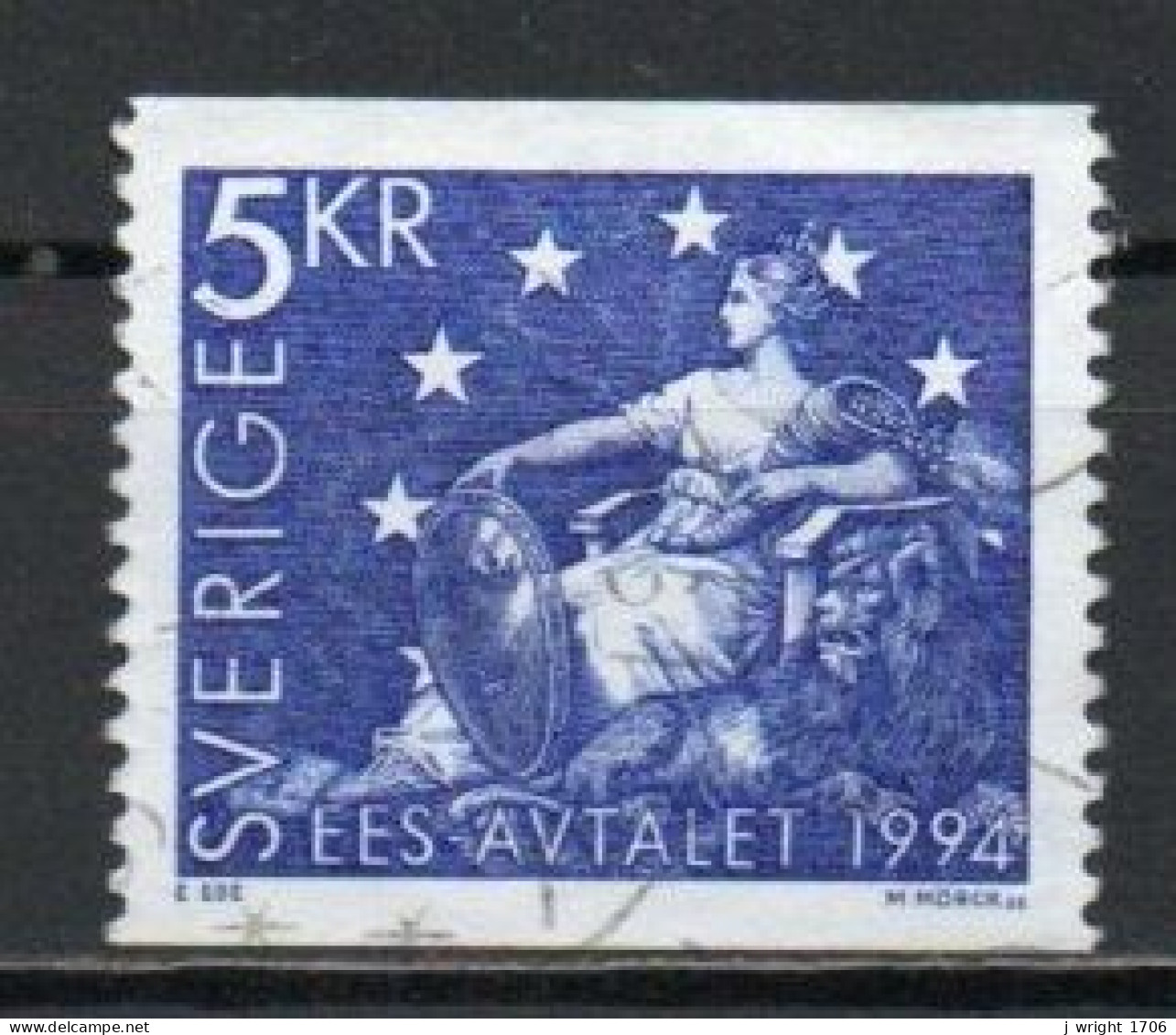 Sweden, 1994, Single European Market, 5kr, USED - Gebruikt