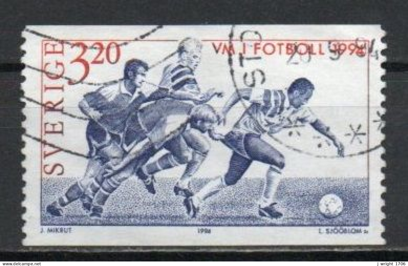 Sweden, 1994, World Cup Footbal Championships, 3.20kr, USED - Gebruikt