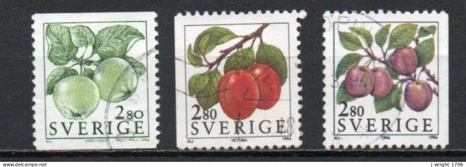 Sweden, 1994, Apples & Plums, Set, USED - Used Stamps