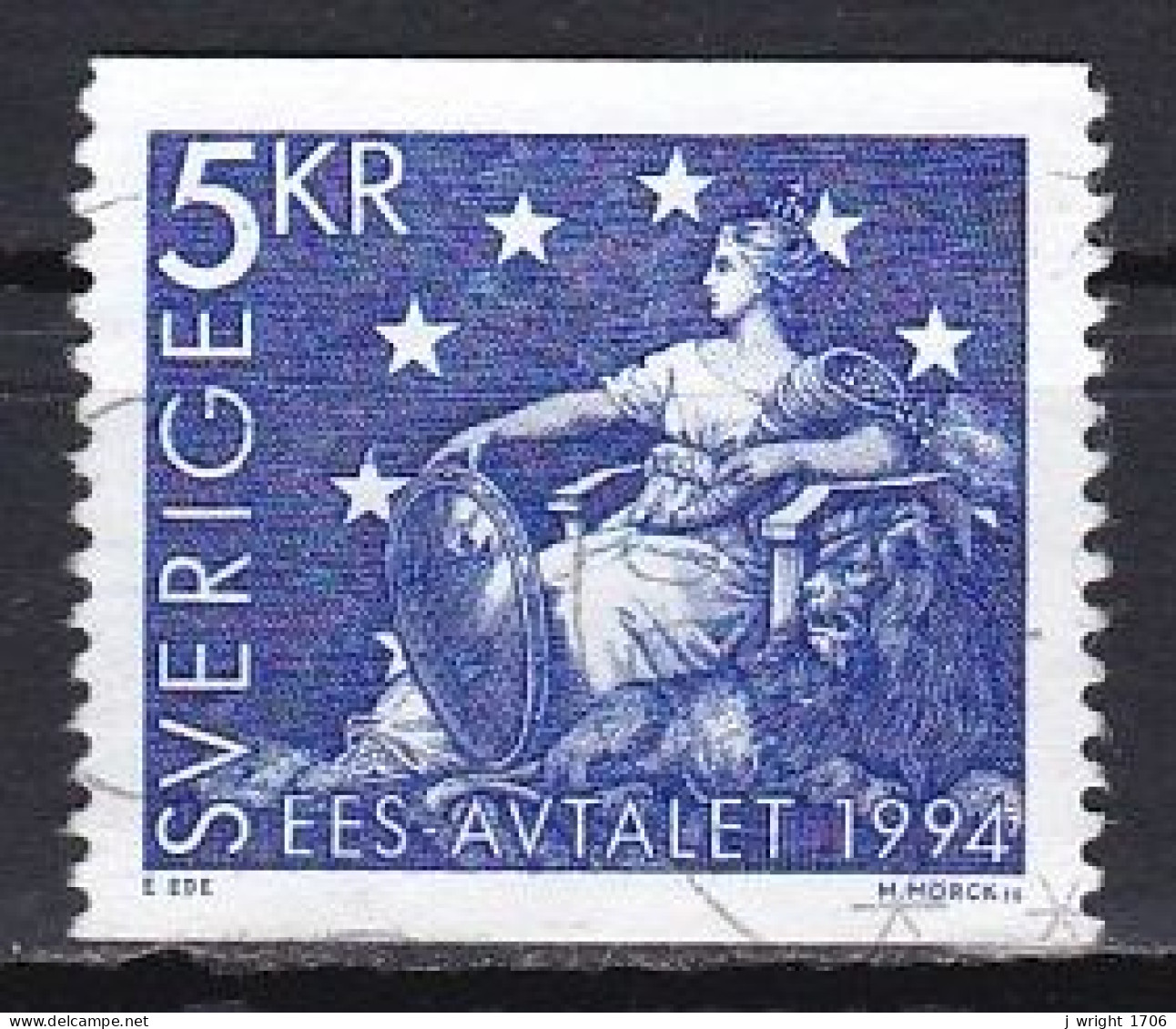 Sweden, 1994, Single European Market, 5kr, USED - Oblitérés