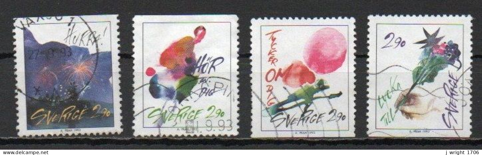 Sweden, 1993, Greetings Stamps, Set, USED - Oblitérés