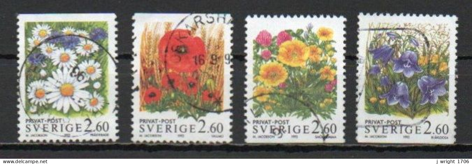 Sweden, 1993, Rebate Stamps/Flowers, Set, USED - Usados