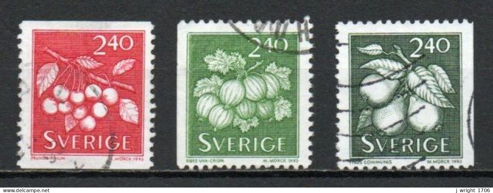 Sweden, 1993, Berries & Fruits, Set, USED - Used Stamps