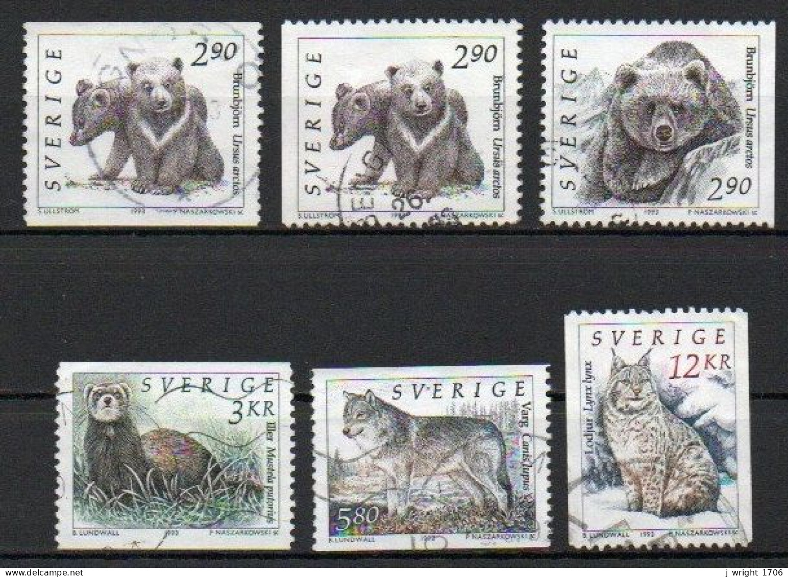 Sweden, 1993, Wildlife, Set, USED - Gebruikt