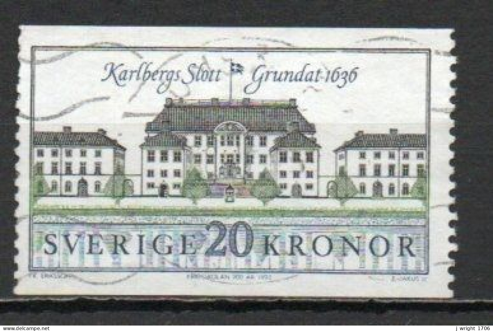 Sweden, 1992, Karlberg Castle, 20kr, USED - Used Stamps