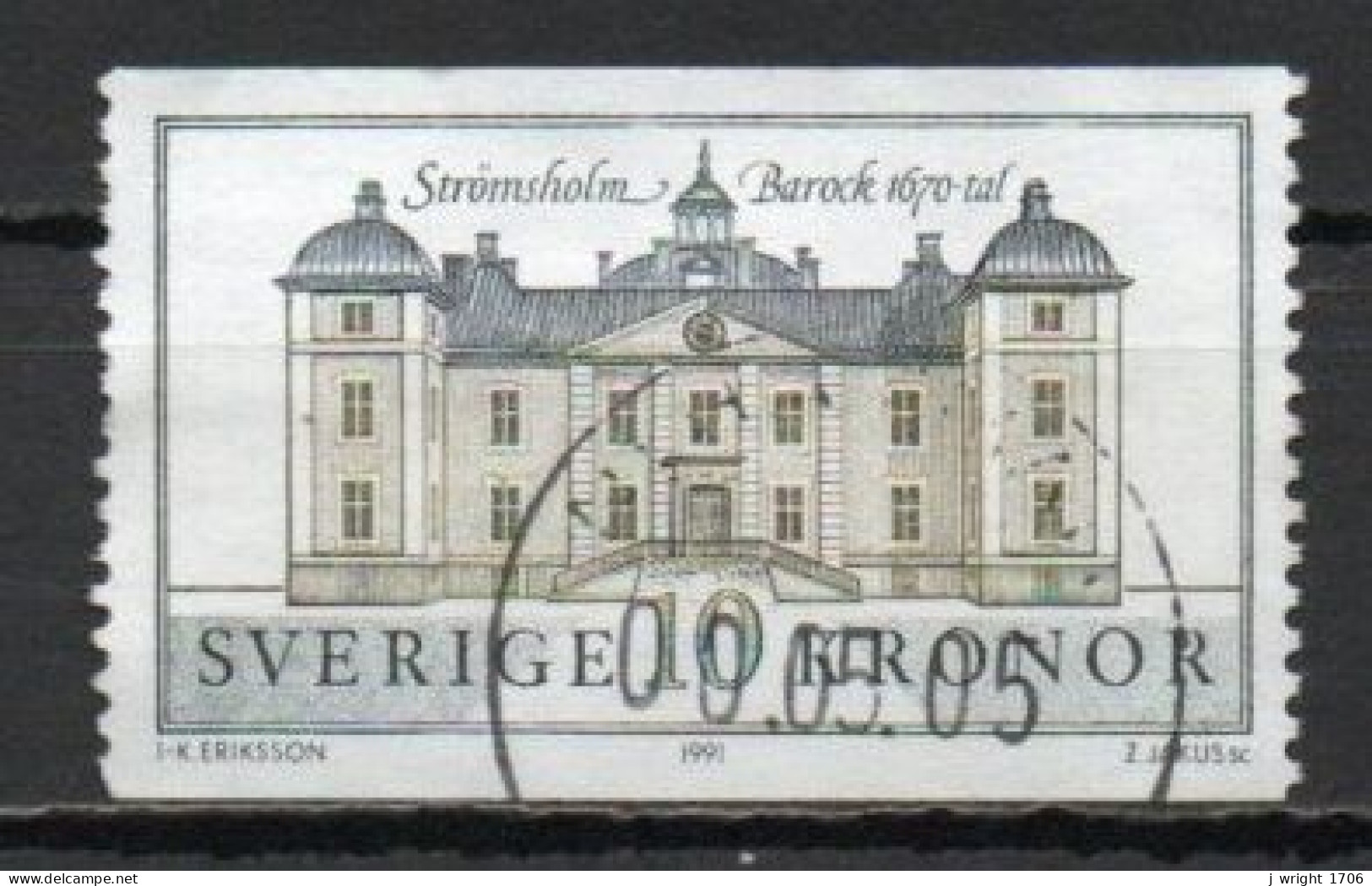 Sweden, 1991, Strömsholm Castle, 10kr, USED - Oblitérés