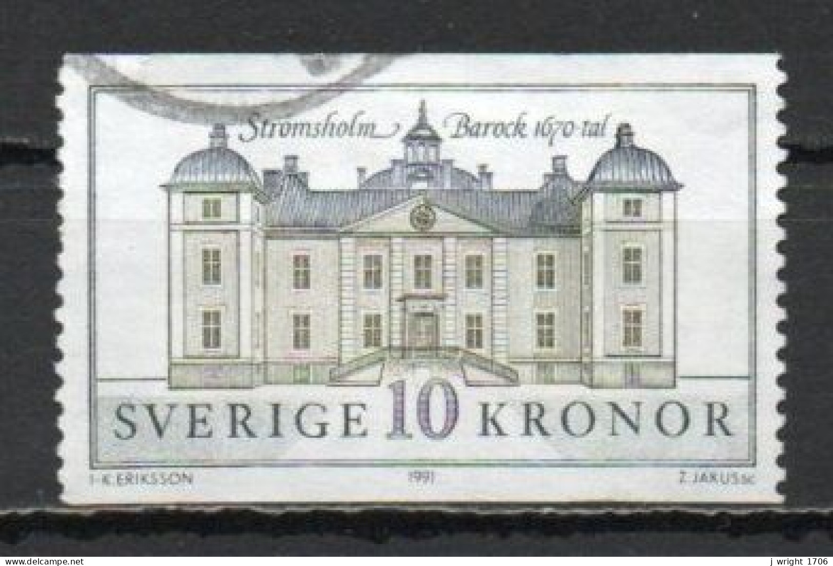 Sweden, 1991, Strömsholm Castle, 10kr, USED - Oblitérés