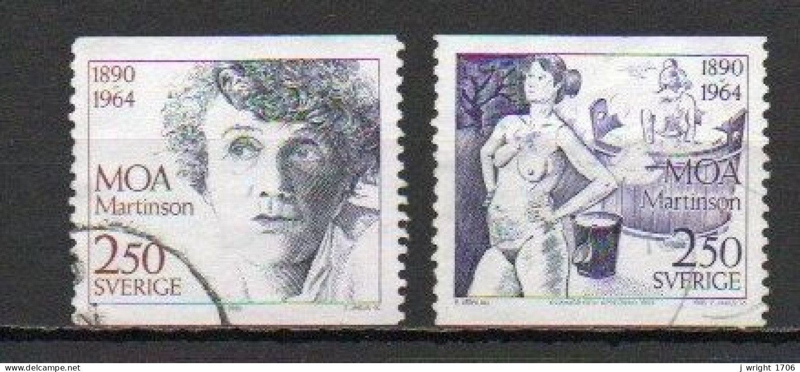 Sweden, 1990, Moa Martinson, Set, USED - Oblitérés