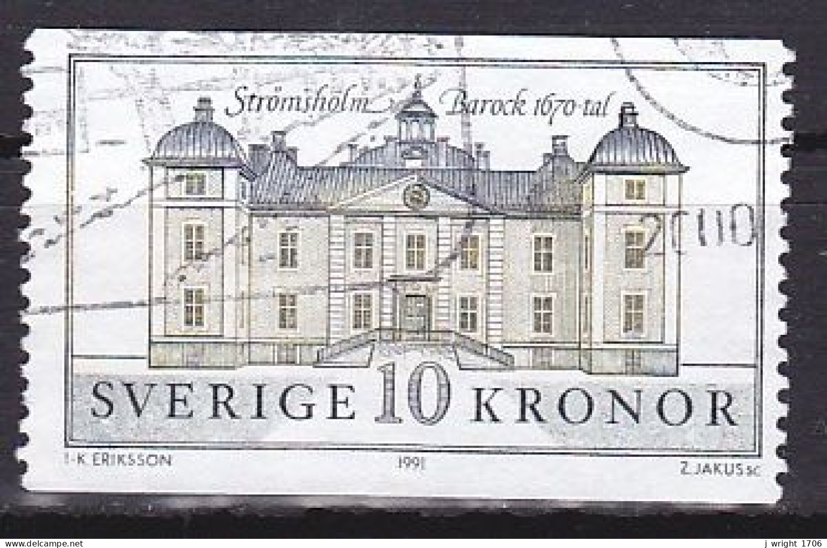 Sweden, 1991, Strömsholm Castle, 10kr, USED - Oblitérés