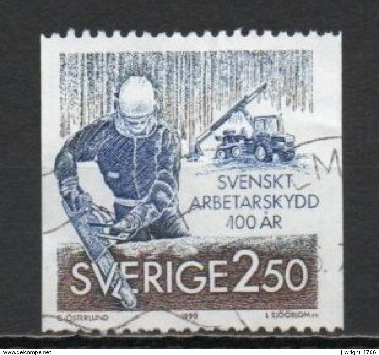 Sweden, 1990, Industrial Safety, 2.50kr, USED - Used Stamps