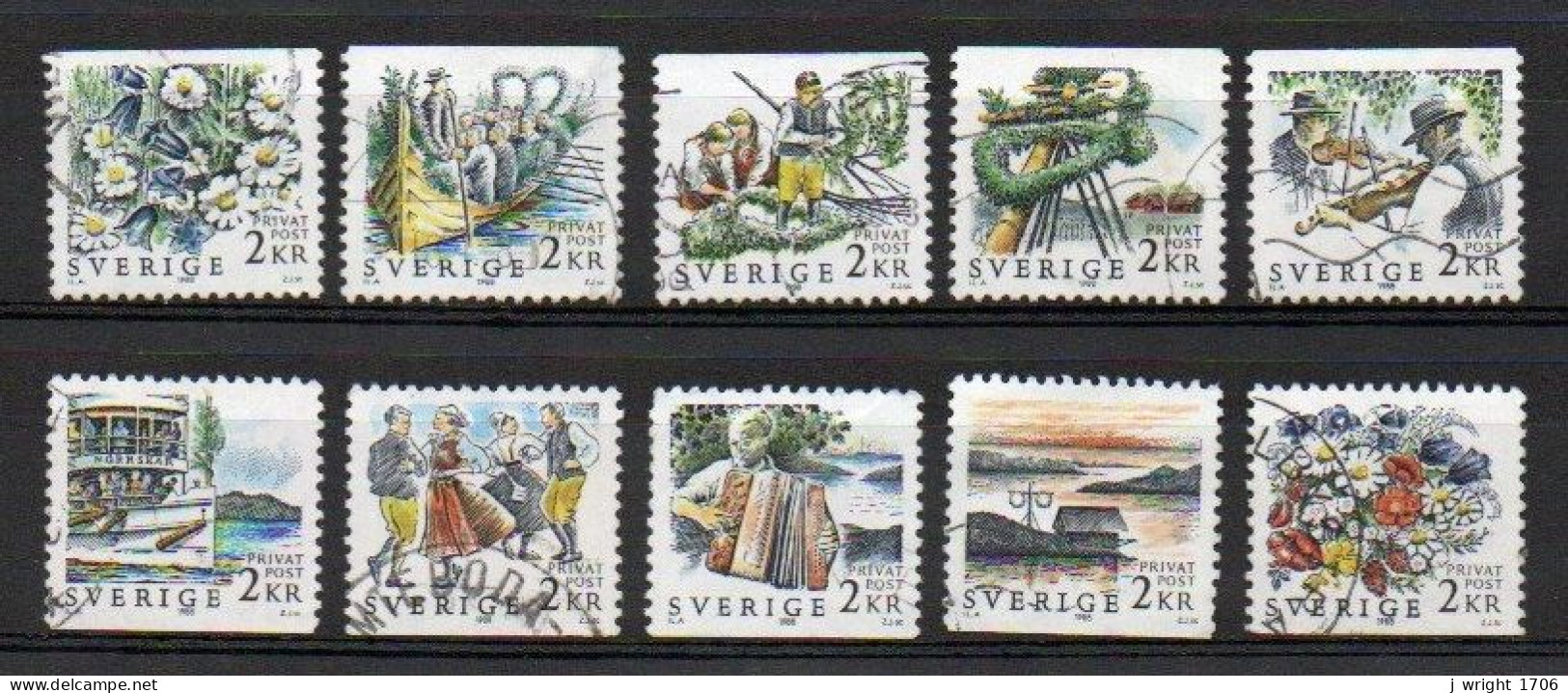 Sweden, 1988, Rebate Stamps/Midsummer Festival, Set, USED - Used Stamps