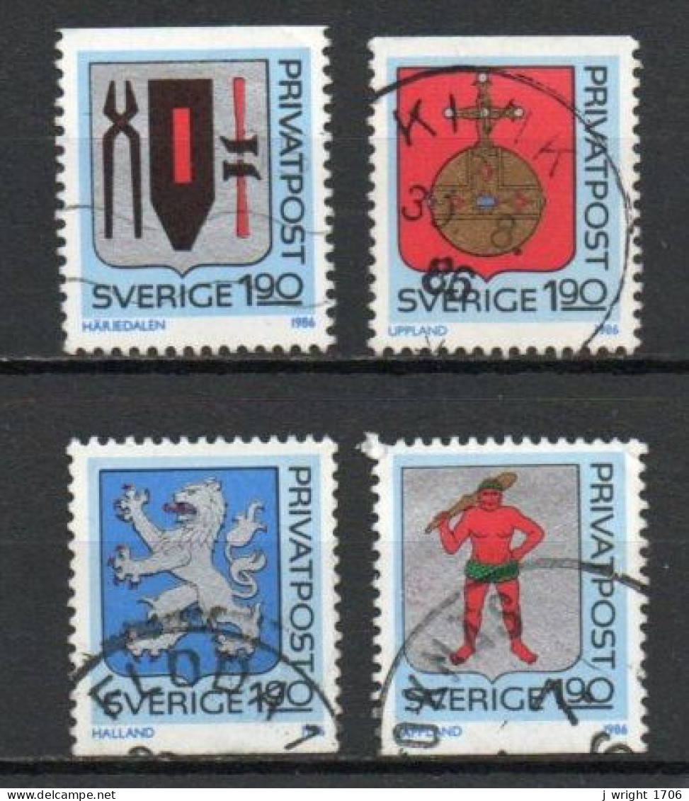 Sweden, 1986, Arms Of Swedish Provinces, Set, USED - Usati