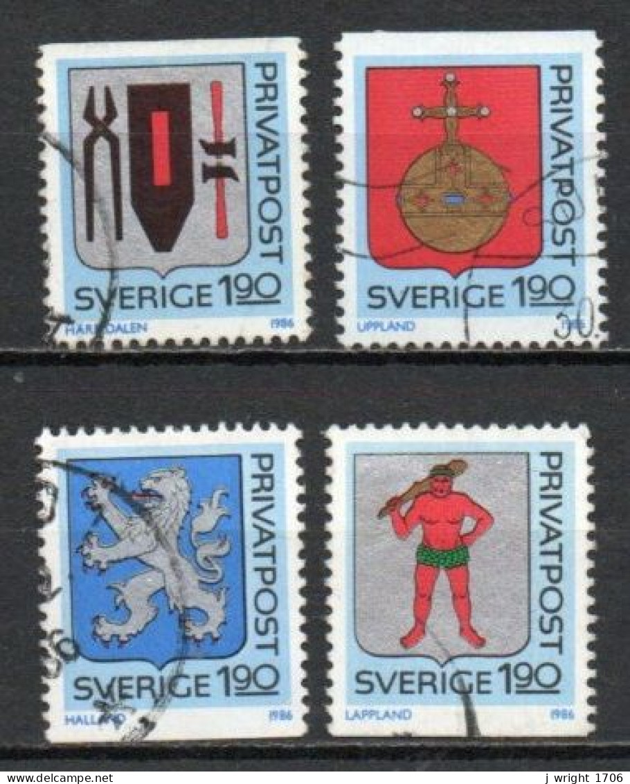 Sweden, 1986, Arms Of Swedish Provinces, Set, USED - Gebruikt