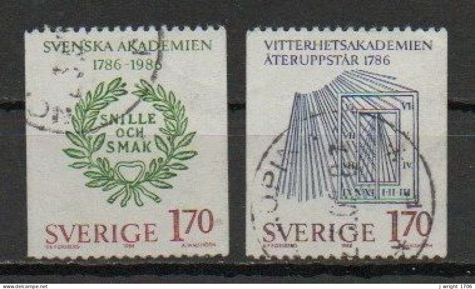 Sweden, 1986, Academy Anniversaries, Set, USED - Usados