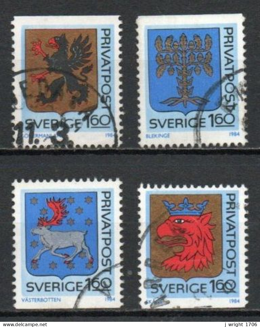 Sweden, 1984, Arms Of Swedish Provinces, Set, USED - Usados