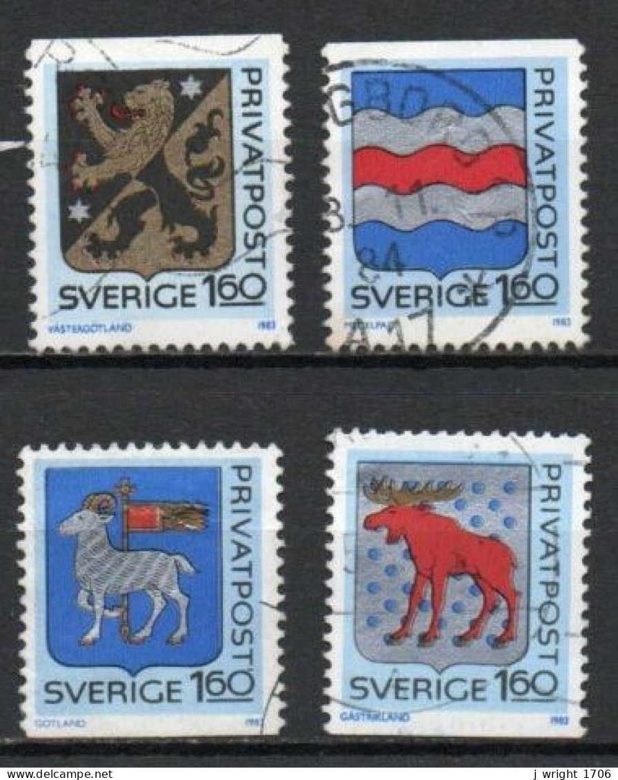 Sweden, 1983, Arms Of Swedish Provinces, Set, USED - Oblitérés