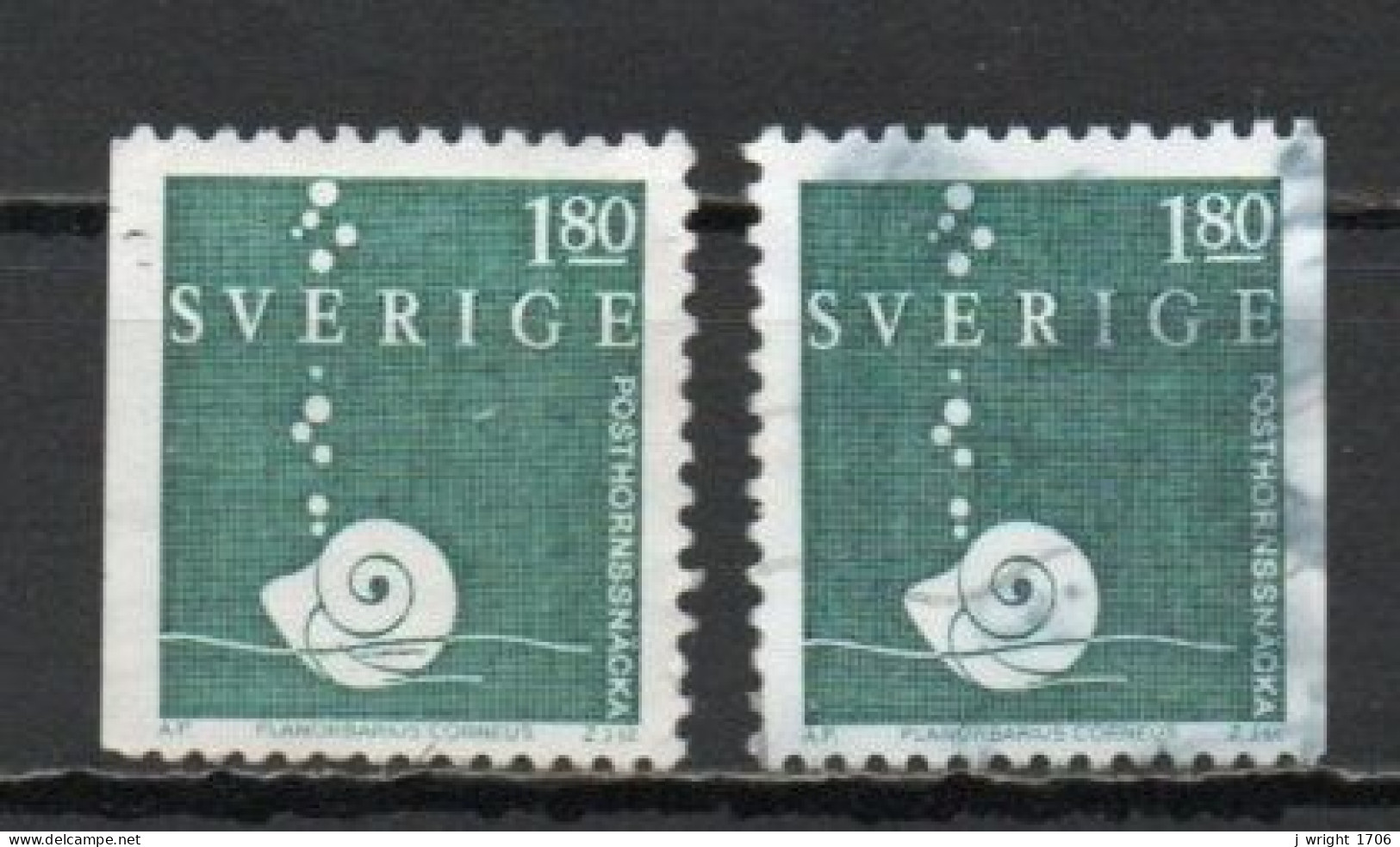 Sweden, 1983, Fresh Water Snail, 1.80kr/2 X Perf 3 Sides, USED - Gebruikt