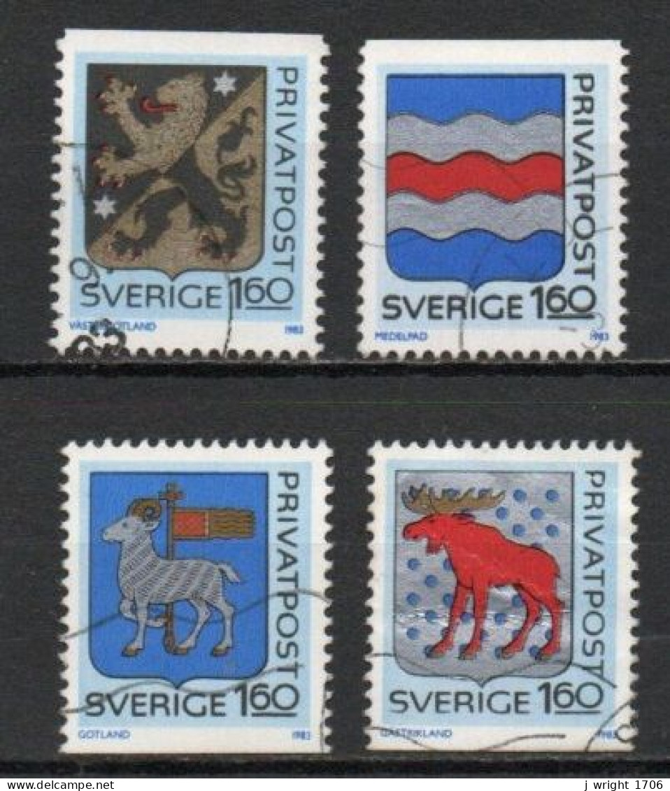 Sweden, 1983, Arms Of Swedish Provinces, Set, USED - Oblitérés