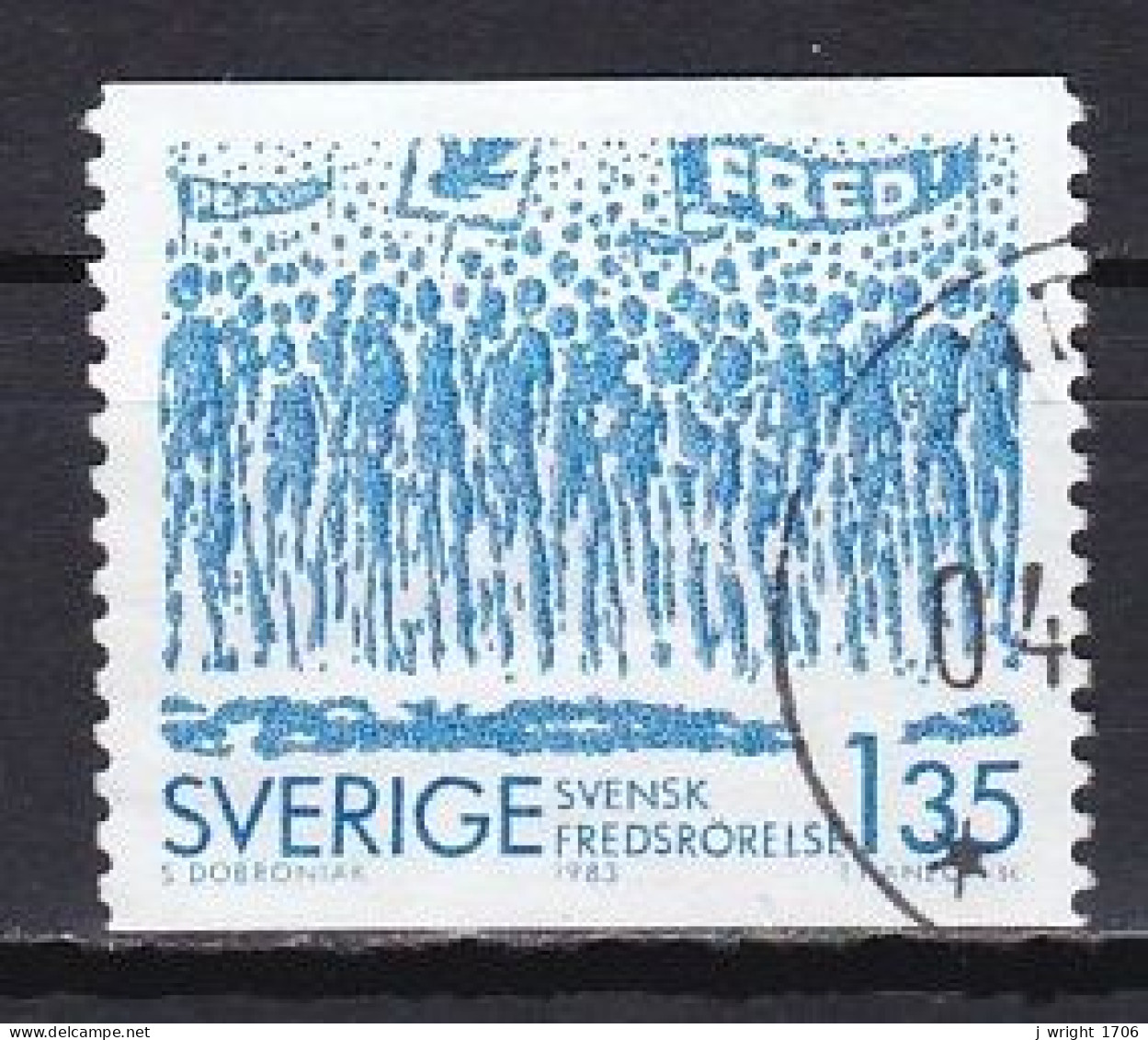 Sweden, 1983, Peace Movement Centenary, 1.35kr, USED - Gebraucht