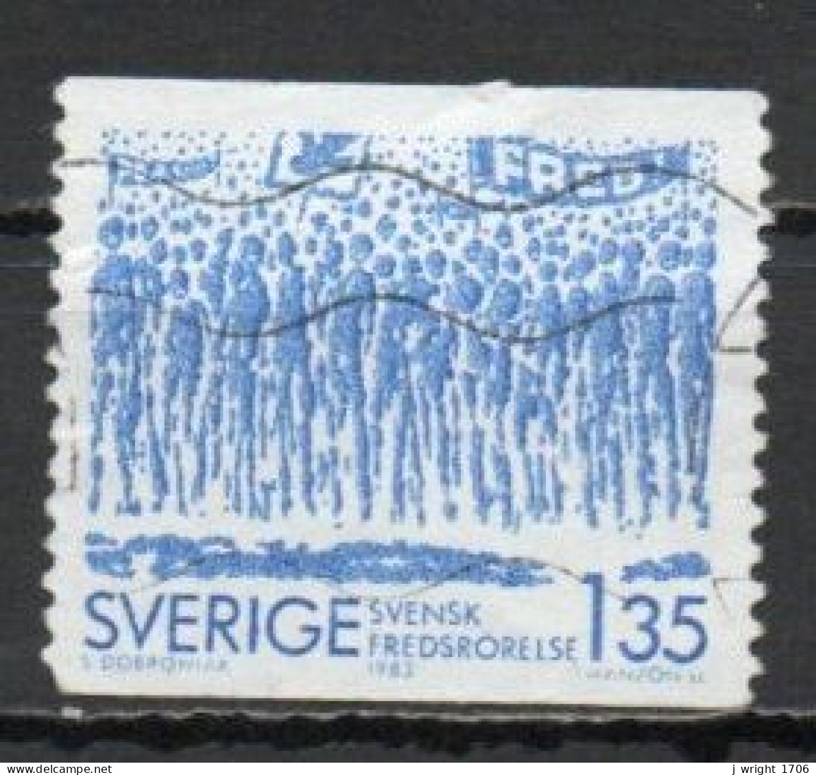 Sweden, 1983, Peace Movement Centenary, 1.35kr, USED - Usati