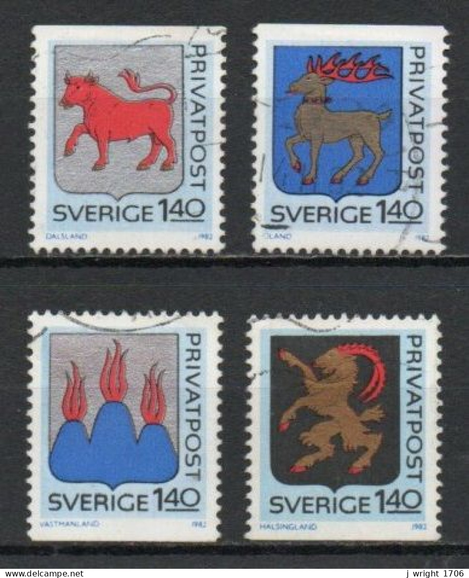 Sweden, 1982, Arms Of Swedish Provinces, Set, USED - Usados