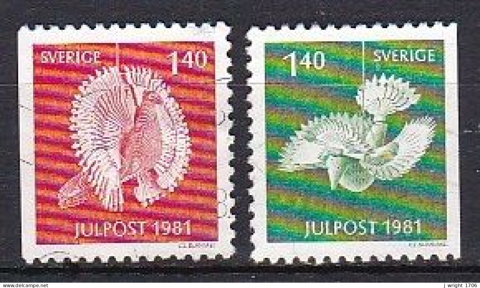 Sweden, 1981, Christmas, Set/2 X Perf 3 Sides, USED - Oblitérés