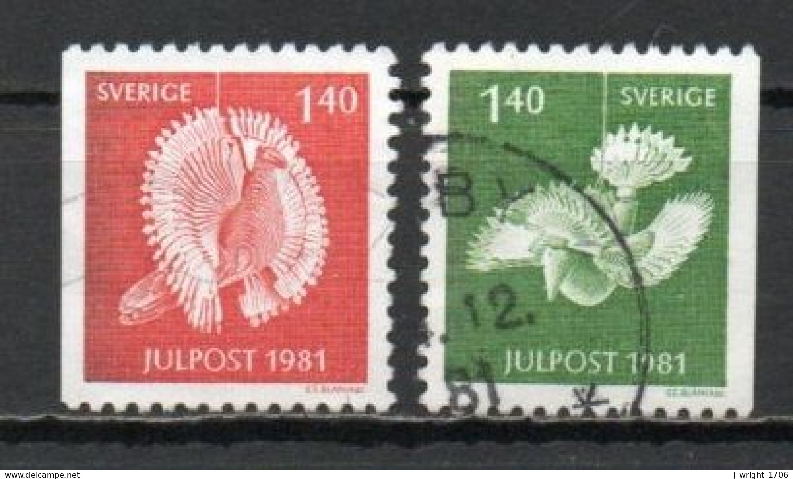 Sweden, 1981, Christmas, Set/2 X Perf 3 Sides, USED - Gebraucht