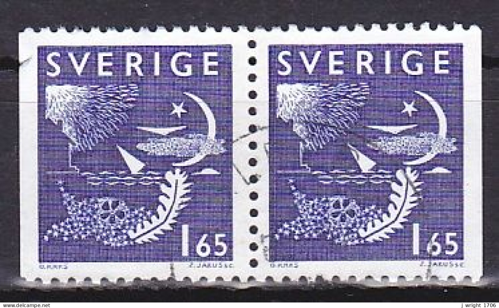 Sweden, 1981, Night & Day, 1.65kr/Joined Pair, USED - Used Stamps