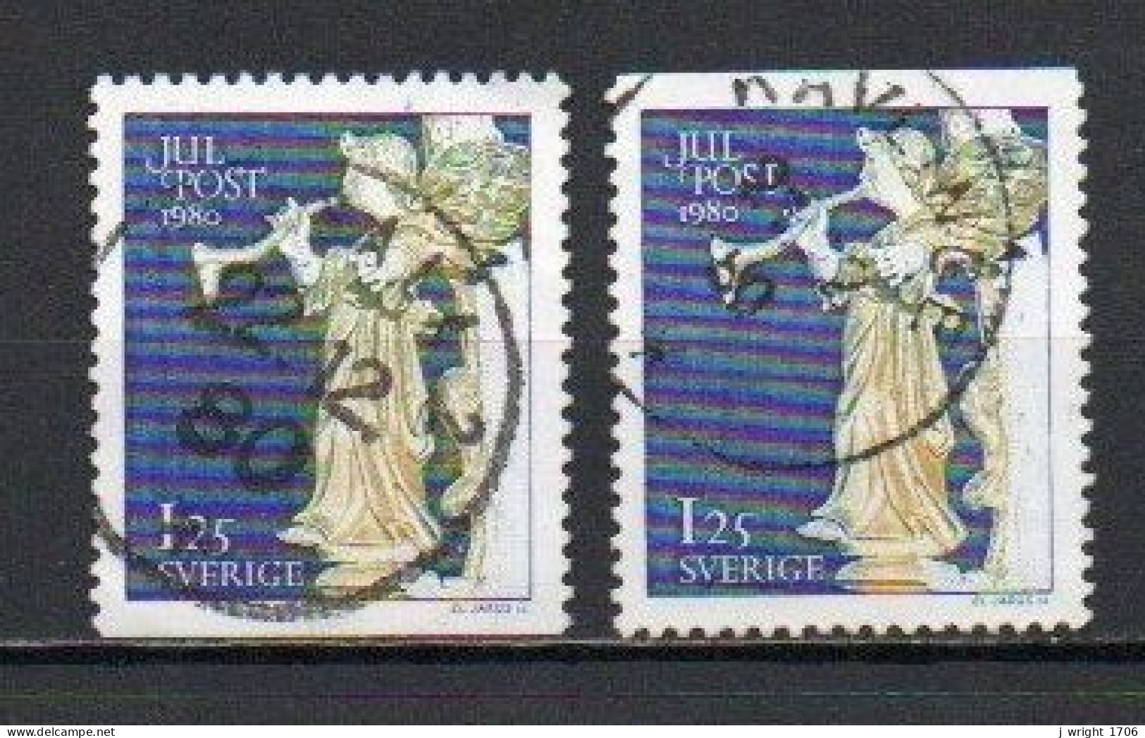 Sweden, 1980, Christmas, 1.25 Kr/2 X Perf 3 Sides, USED - Used Stamps