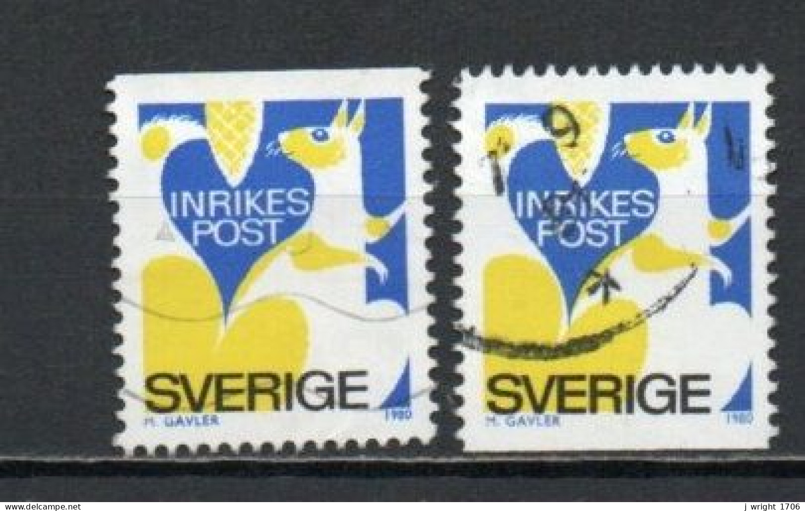 Sweden, 1980, Squirrel, Rebate Stamp/2 X Perf 3 Sides, USED - Gebraucht