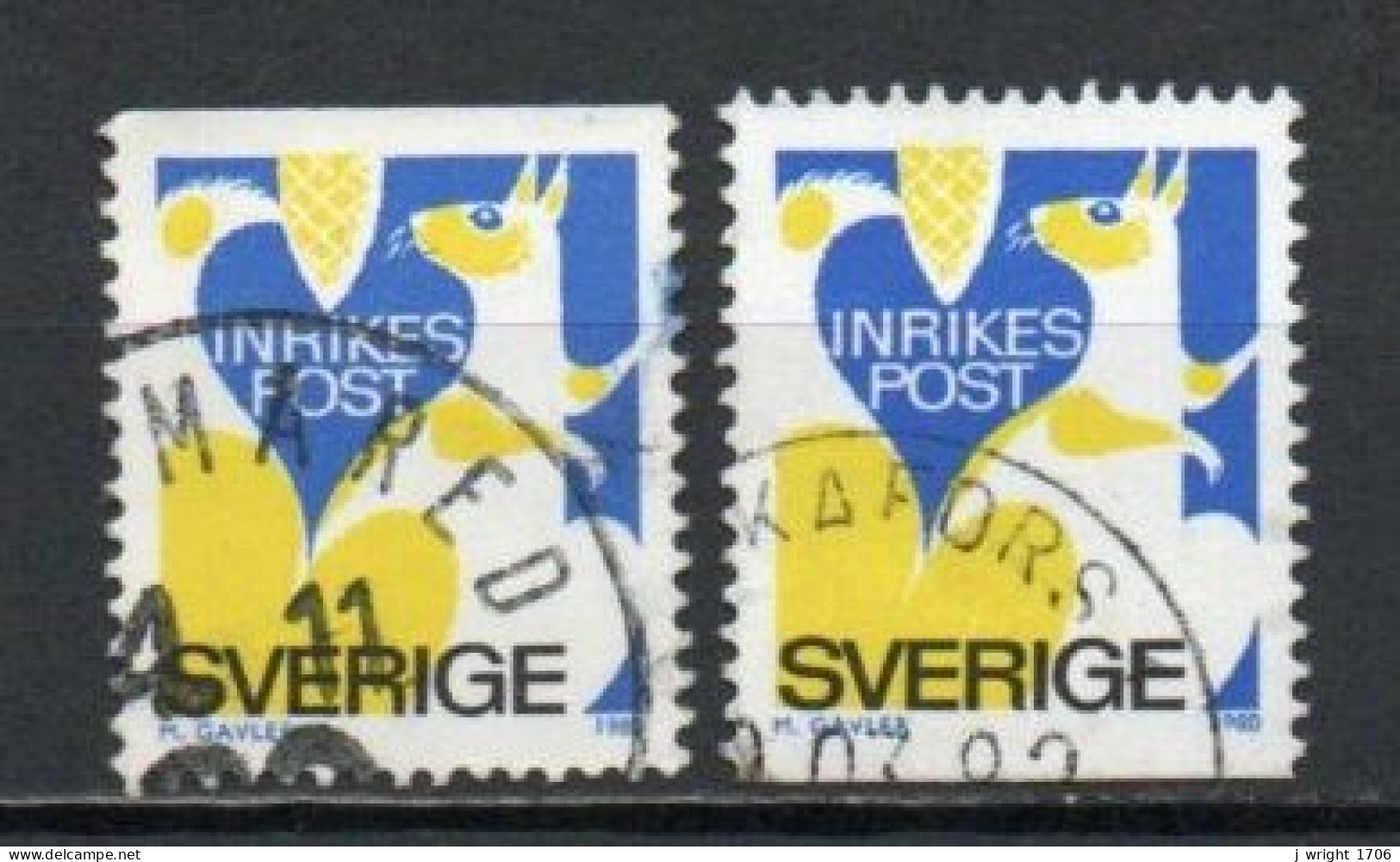 Sweden, 1980, Squirrel, Rebate Stamp/2 X Perf 3 Sides, USED - Used Stamps