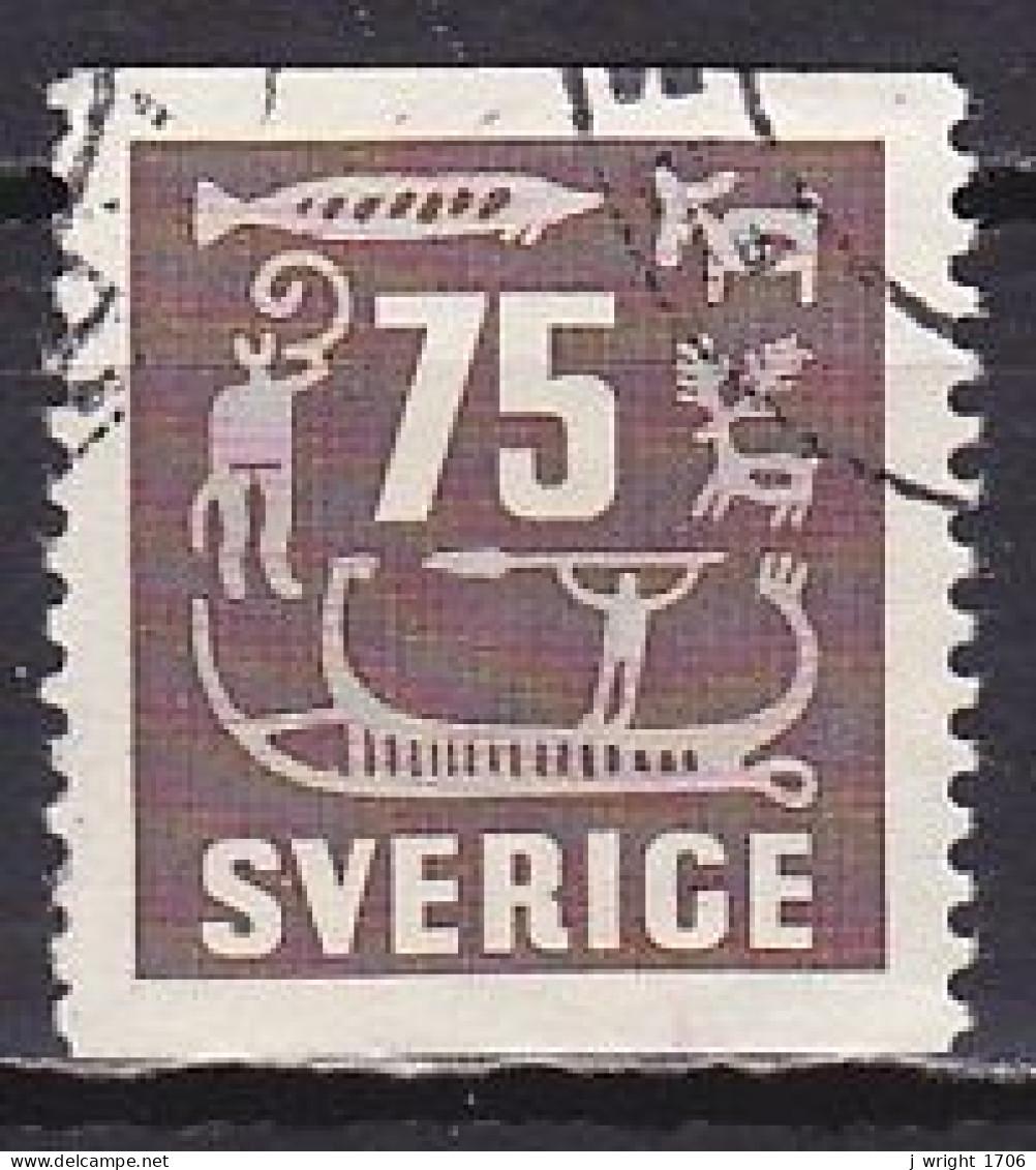 Sweden, 1954, Rock Carvings, 75ö, USED - Oblitérés
