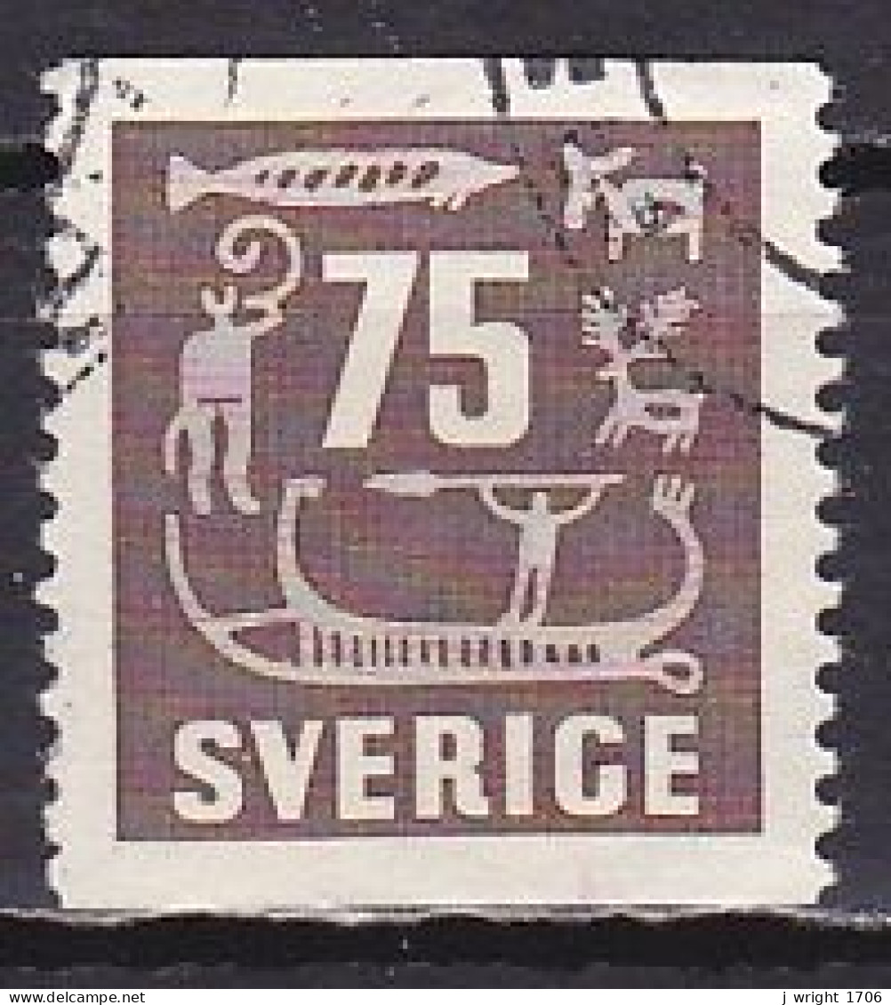 Sweden, 1954, Rock Carvings, 75ö, USED - Used Stamps