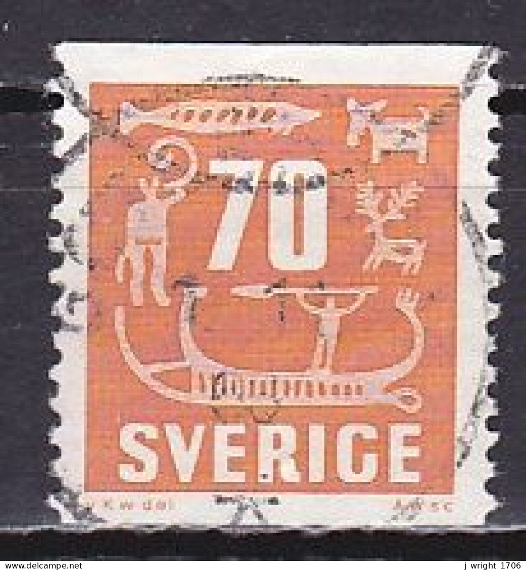 Sweden, 1957, Rock Carvings, 70ö, USED - Gebruikt