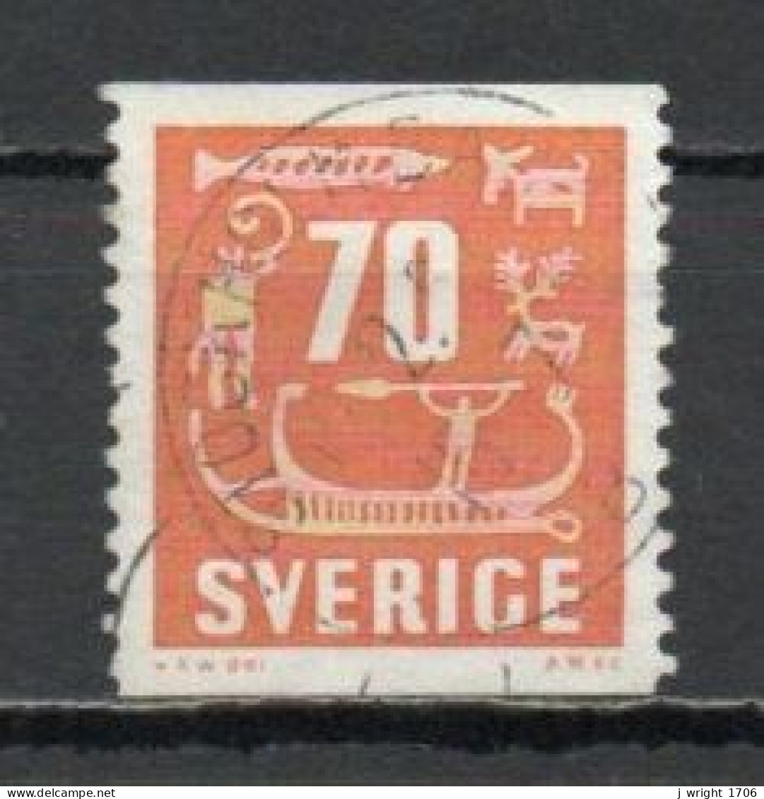 Sweden, 1957, Rock Carvings, 70ö, USED - Gebruikt