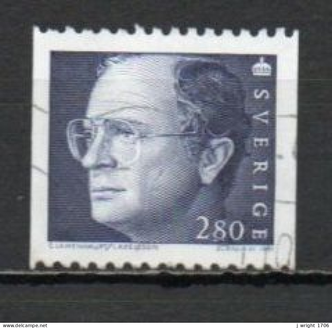 Sweden, 1991, King Carl XVI Gustaf, 2.80kr, USED - Usados