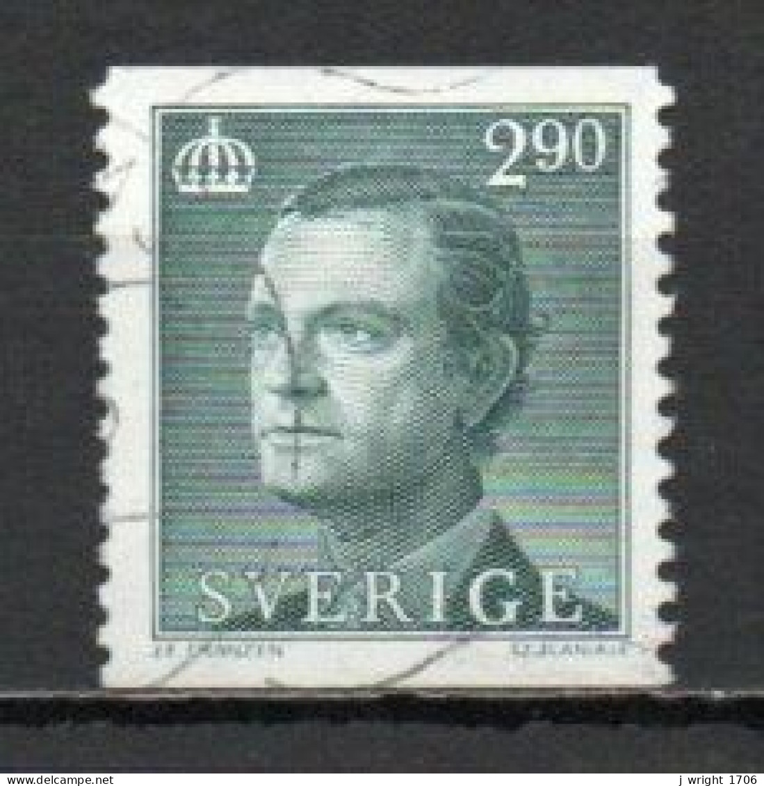 Sweden, 1986, King Carl XVI Gustaf, 2.90kr, USED - Used Stamps