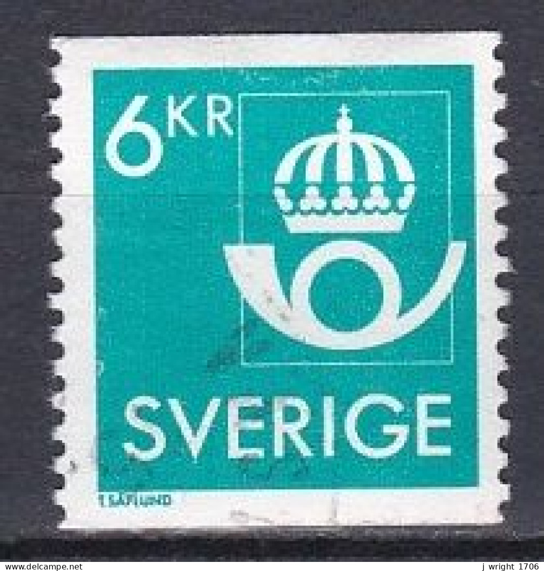 Sweden, 1987, New Post Office Emblem, 6kr, USED - Used Stamps