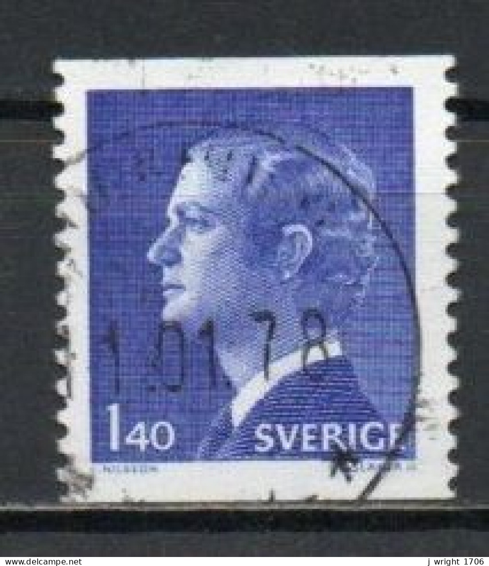 Sweden, 1977, King Carl XVI Gustaf, 1.40kr, USED - Used Stamps