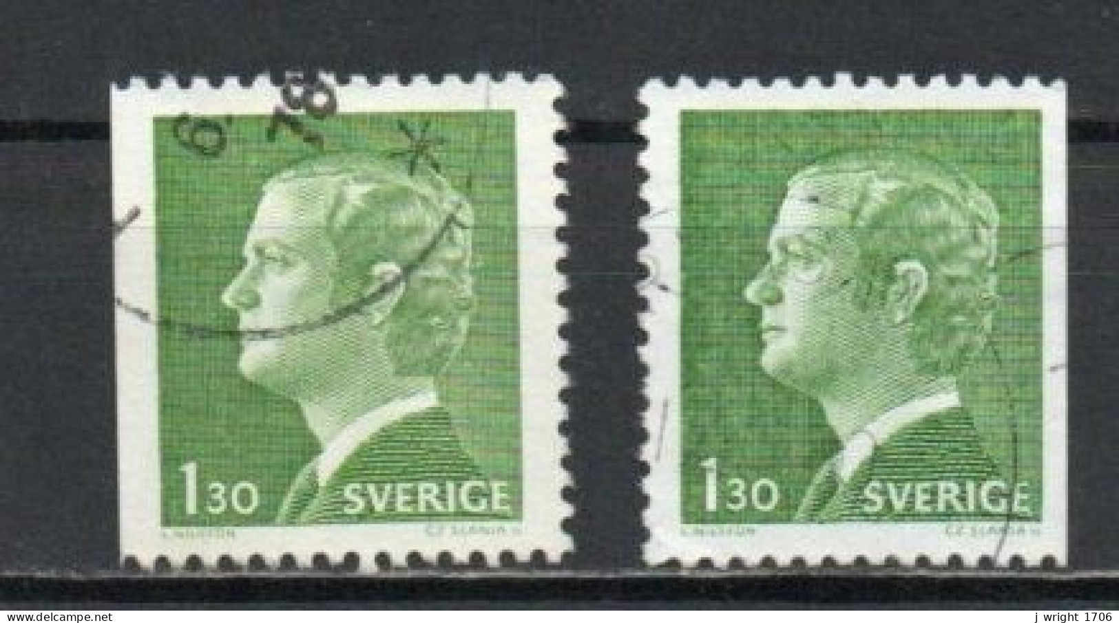 Sweden, 1978, King Carl XVI Gustaf, 1.30kr/2 X Perf 3 Sides, USED - Gebraucht