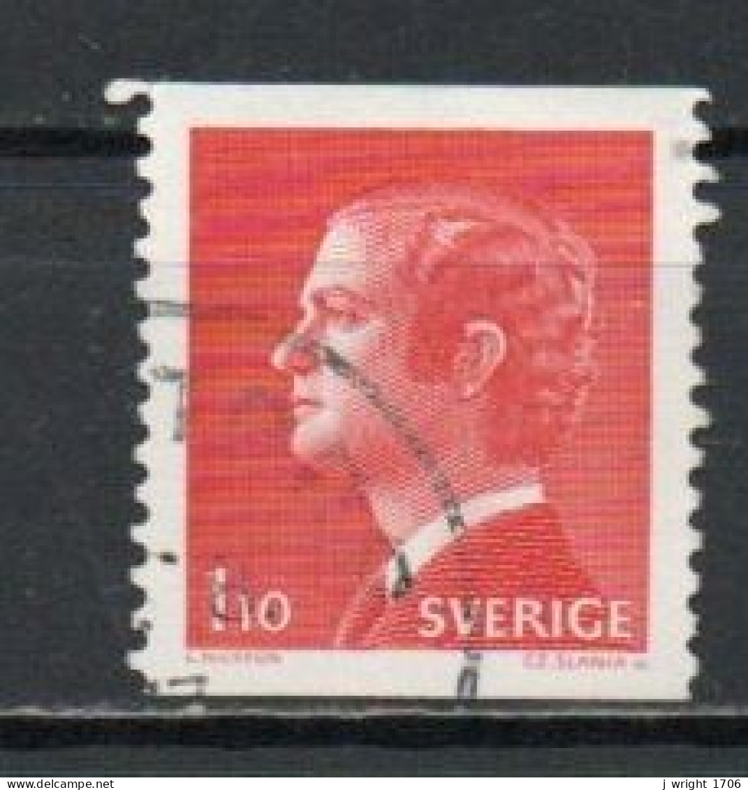 Sweden, 1975, King Carl XVI Gustaf, 1.10kr/Perf 2 Sides, USED - Used Stamps