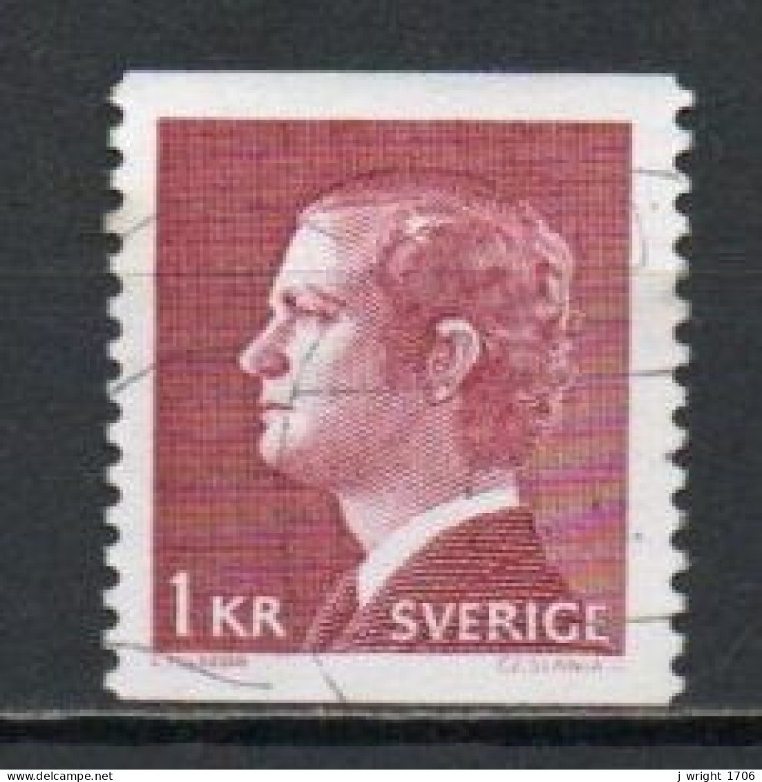 Sweden, 1974, King Carl XVI Gustaf, 1kr/Perf 2 Sides, USED - Usados