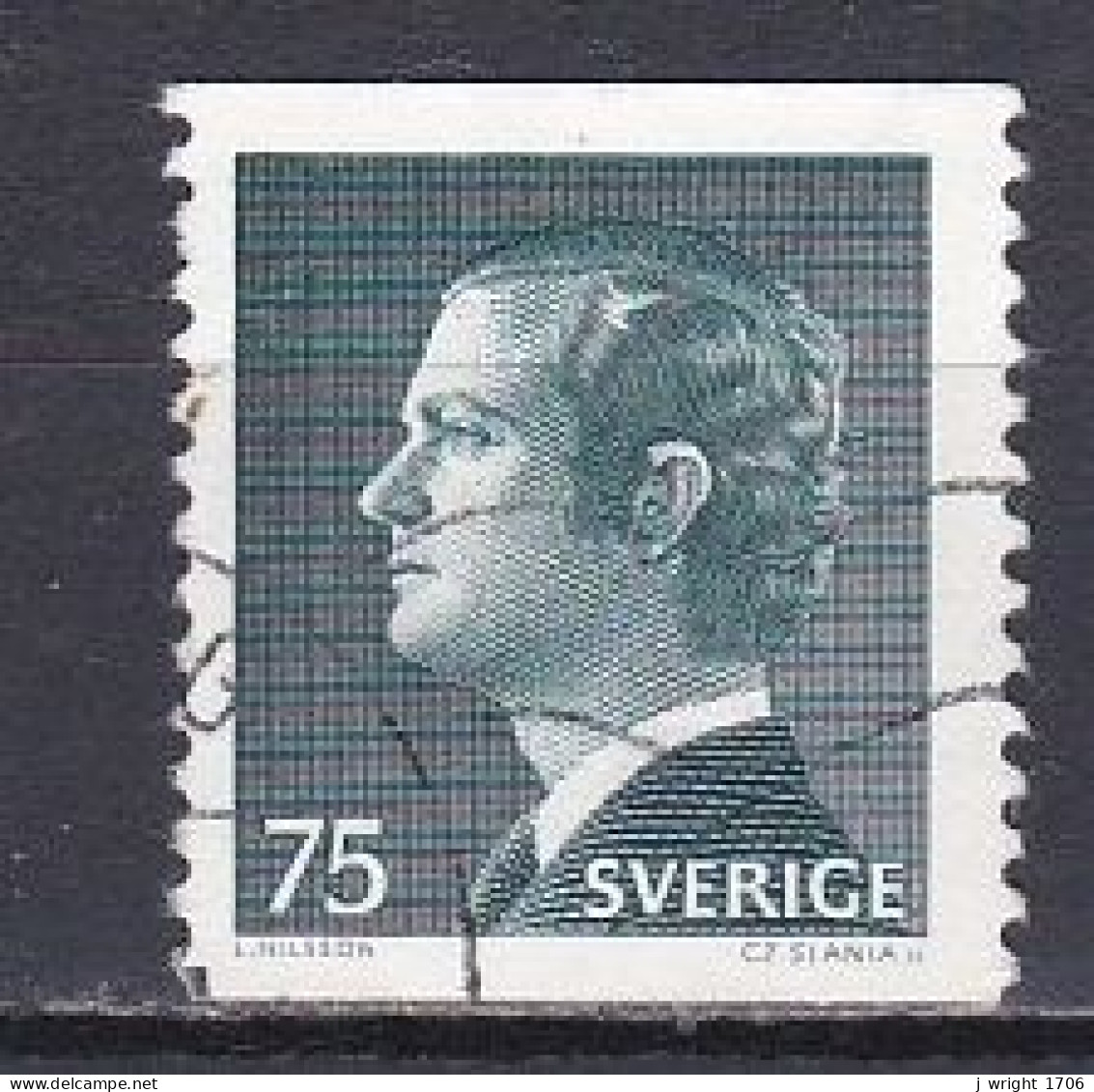 Sweden, 1974, King Carl XVI Gustaf, 75ö/Perf 2 Sides, USED - Usados