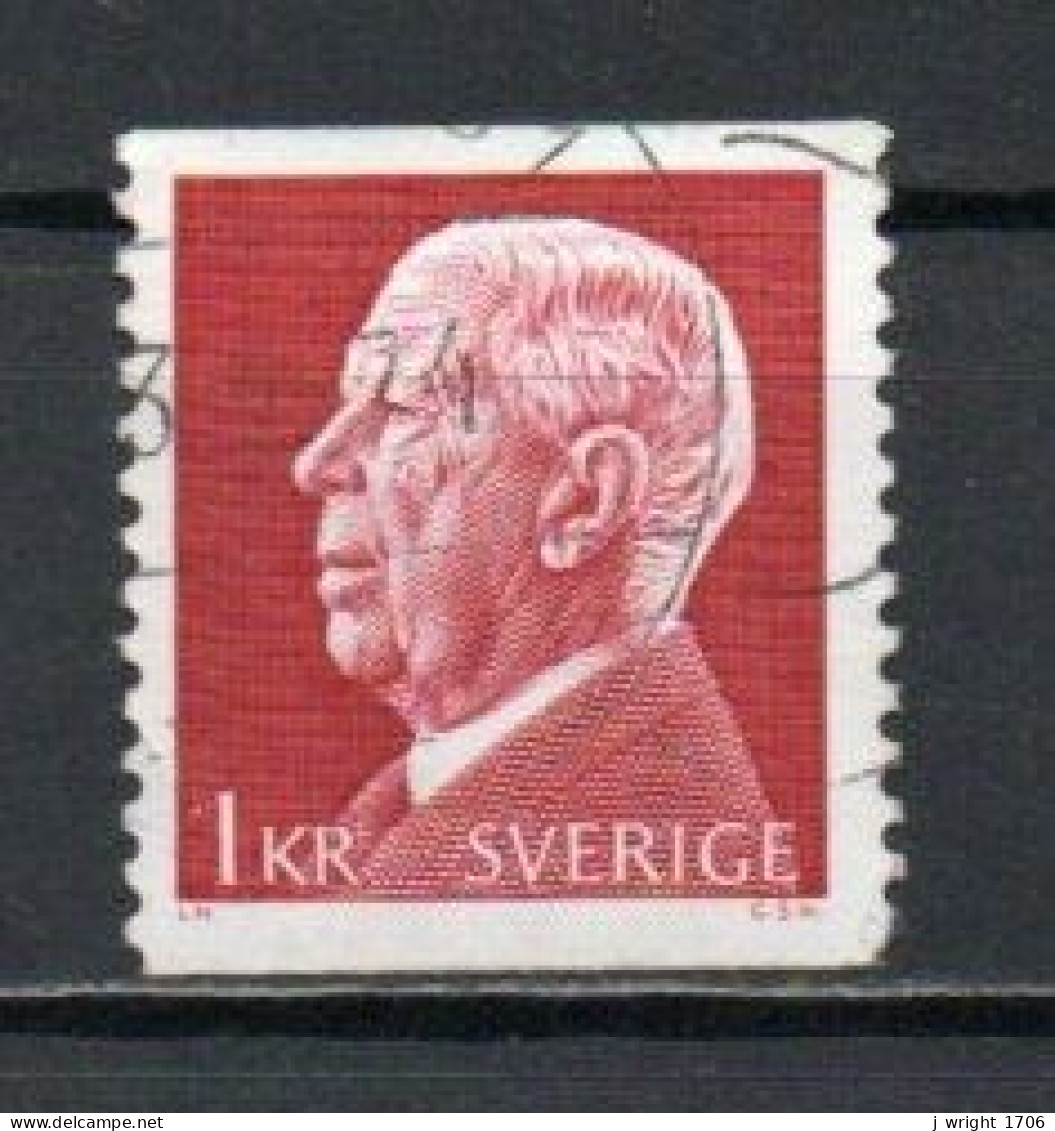 Sweden, 1972, King Gustaf VI Adolf, 1kr/Perf 2 Sides, USED - Gebruikt
