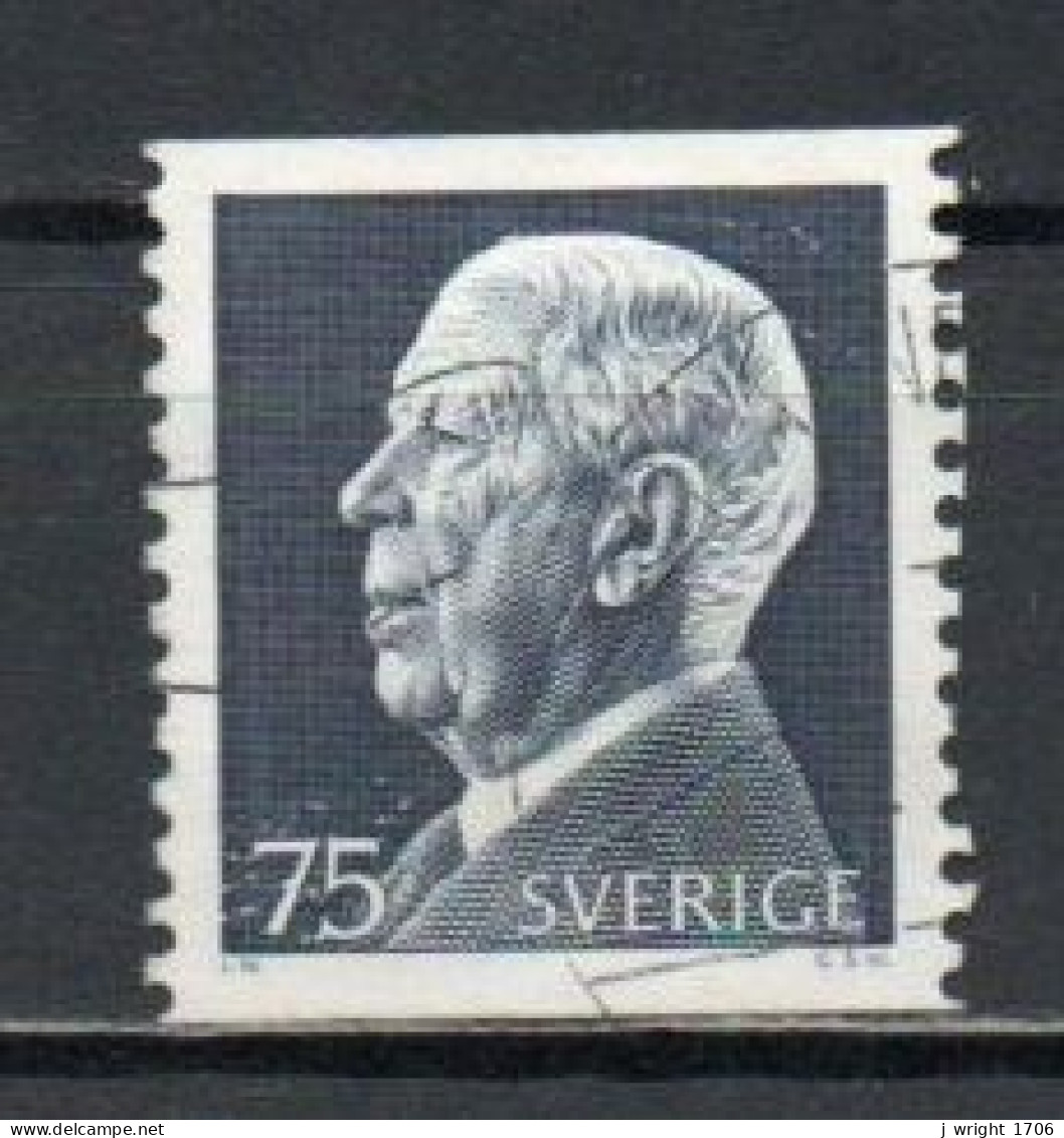 Sweden, 1972, King Gustaf VI Adolf, 75ö/Perf 2 Sides, USED - Gebruikt