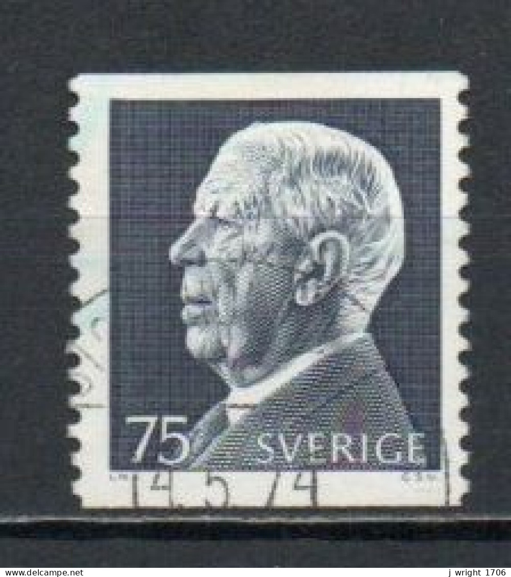 Sweden, 1972, King Gustaf VI Adolf, 75ö/Perf 2 Sides, USED - Usados