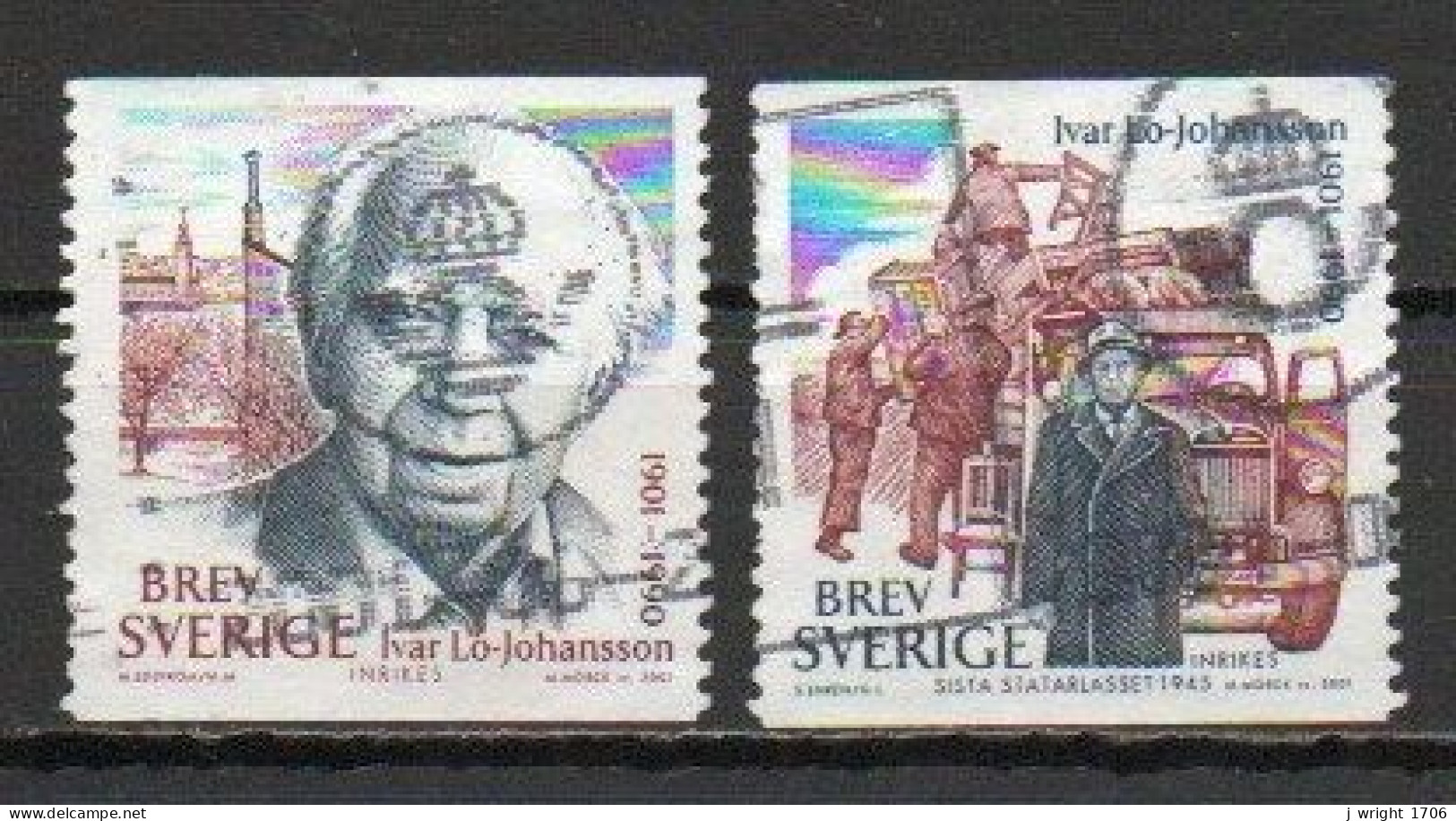 Sweden, 2001, Ivar Lo-Johansson, Set, USED - Oblitérés