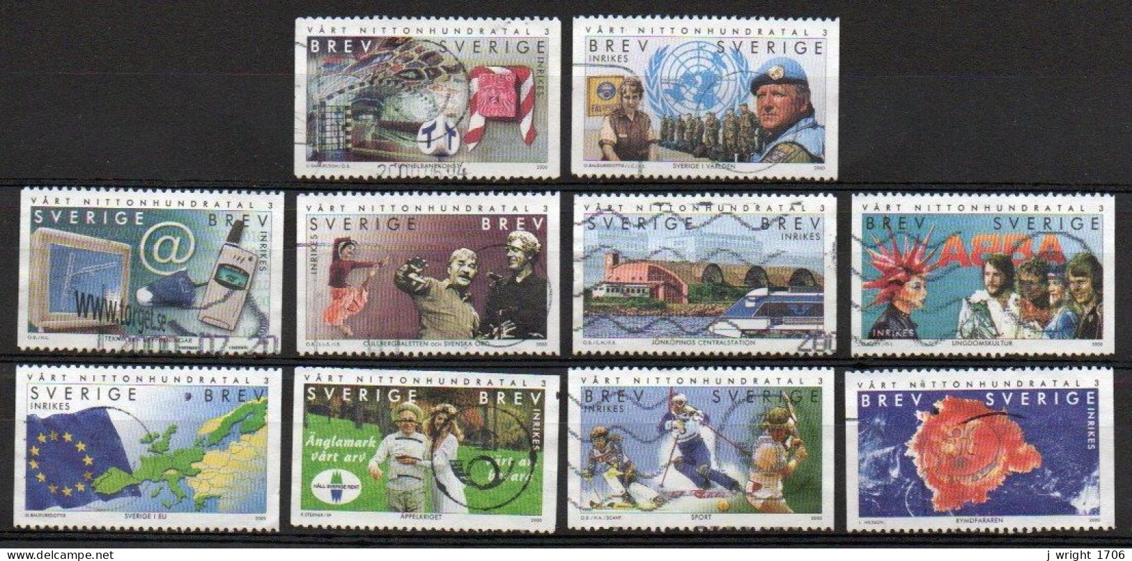 Sweden, 2000, The 20th Century 3rd Series, Set, USED - Usados
